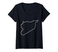 Donna FLAG SIRIA DI REGALO SIRIA VINTAGE Damasco Siriano Maglietta con Collo a V