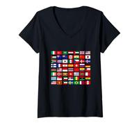Donna Flags of The Countries of The World Graphic Cool Designs Maglietta con Collo a V