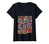 Donna Flags of The Countries of The World Graphic Cool Designs Maglietta con Collo a V