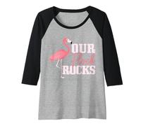 Donna Flamingo Il Nostro Gregge Rocce Divertenti Ragazze Che corrispondono Gruppo Partito Maglia con Maniche Raglan