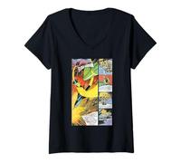 Donna Flash Gordon Battaglia Eroica Retro Comic Frames Maglietta con Collo a V