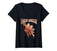 Donna Flash Gordon con Dale Arden retrò Fumetto Maglietta con Collo a V