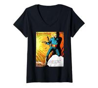 Donna Flash Gordon Ray Pistola Blast retrò Fumetto Maglietta con Collo a V