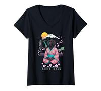 Donna Flat Coated Retriever Maglietta con Collo a V
