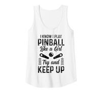 Donna Flipper Ragazza Divertente Gioco Arcade Retro Vintage Pinball Canotta