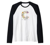 Donna floreale C iniziale acquerello floreale floreale lettera fiore Maglia con Maniche Raglan