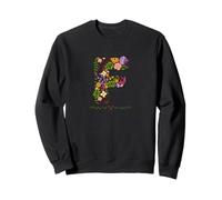 Donna floreale F iniziale acquerello botanico fiore lettera Felpa