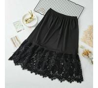 Donna Floreale Pizzo Bordo Mezza Infilare Sottogonna Sottoveste un Linea Bianco