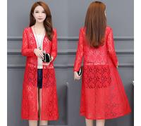 Donna Floreale Pizzo Cardigan Trasparente Kimono Midi Scialle Giacca Robe Aperto