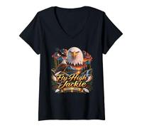Donna Fly High Jackie 2012-2026 Jackie Shadow Bald Eagle Memorial Maglietta con Collo a V