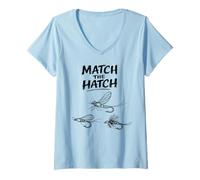 Donna Fly Tying Life Morsa da banco Trota Streamer Match The Hatch Maglietta con Collo a V