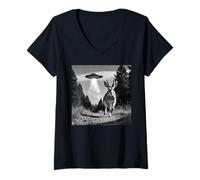 Donna Folklore Cryptid Divertente E Jackalope Maglietta con Collo a V