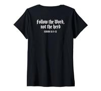 Donna Follow The Word Not The Herd Christian Bible Verse Scripture Maglietta con Collo a V