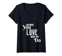 Donna Follow Your Passion Motivational Hobbyist Quote Graphic Love Maglietta con Collo a V