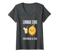 Donna Fondatore e Ceo dello Stand Lemonade Stand di Limonata al Succo di Limone Maglietta con Collo a V