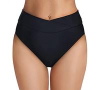Donna Fondo Bikini Classico Costumi da Bagno Briefs Nero Nuoto Slip A Vitsxa Alta Ruched Tronchi Retro Tankini Pantaloncini Bikini Donna da Spiaggia