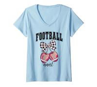 Donna Football Aunt,Loud Proud Football Cheer Aunt Football Auntie Maglietta con Collo a V