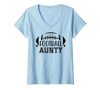 Donna Football Auntie Loud And Proud Football Cheer Aunt Football Maglietta con Collo a V