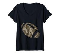 Donna Football Bottomland Camo College Allenatore della Squadra di Calcio Maglietta con Collo a V