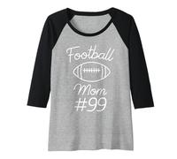 Donna Football Mom Number 99 - Gioco di Squadra con Scritta Mio Figlio Maglia con Maniche Raglan