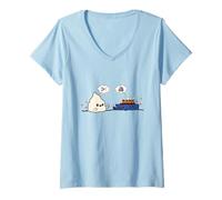 Donna Forbici da carta Iceberg Titanic Rock Humor roshambo Maglietta con Collo a V