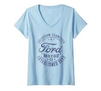 Donna Ford American Tradition Retro Maglietta con Collo a V