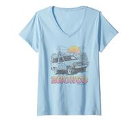 Donna Ford Bronco Sunrise Maglietta con Collo a V