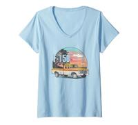 Donna Ford Trucks F150 at The Beach Maglietta con Collo a V