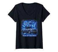 Donna Ford Trucks F150 Thunder Band Maglietta con Collo a V