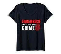 Donna Forensics La scienza del crimine Scienziato forense Maglietta con Collo a V