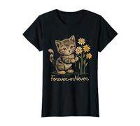Donna Forever or never, graziosa margherita a forma di gatto vintage Maglietta