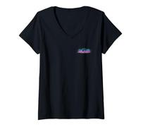 Donna Forgotten Island Neon Logo Pocket Hit Maglietta con Collo a V
