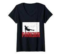 Donna Formazione Parkour Maglietta con Collo a V