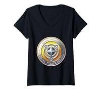 Donna Forza di Difesa - Fazione Silver Squad Maglietta con Collo a V