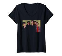 Donna Foto di Marion Britpop Band di Andy Willsher Maglietta con Collo a V