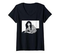Donna Foto di Studio della cantante Pop Kate Bush 1983 Segui d'Amore Maglietta con Collo a V