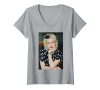 Donna Foto Promozionale della cantante Cyndi Lauper per Ho guidato Tutta la Notte Maglietta con Collo a V