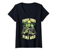 Donna Fotografo Halloween Frankenstein Monster Photography Maglietta con Collo a V