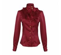 Donna Foulard a Balze Vampira Camicia Gothic Pirata Camicetta Steampunk