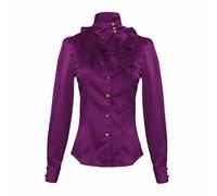 Donna Foulard a Balze Vampira Camicia Gothic Pirata Camicetta Steampunk