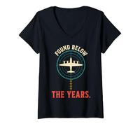 Donna Found Below The Years Deep Sea Aviation History Maglietta con Collo a V