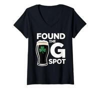 Donna Found The G Spot Funny St Patricks Day Maglietta con Collo a V
