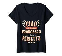 Donna Francesco Idea Regalo Personalizzata Nome Divertente Maglietta con Collo a V