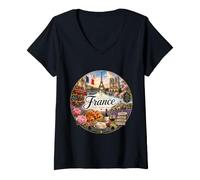 Donna Francia, Parigi, provenzale, Case di Moda, louvre, musei, Maglietta con Collo a V