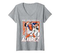 Donna Francisco Alvarez | Giocatore di Baseball New York M | MLBFAL203M Maglietta con Collo a V