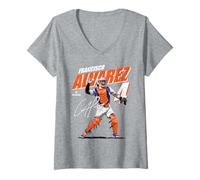 Donna Francisco Alvarez | Giocatore di Baseball New York M | MLBFAL204M Maglietta con Collo a V