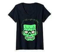 Donna Frankenstein Monster Costume di Halloween Maglietta con Collo a V