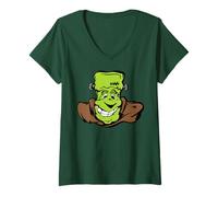 Donna Frankenstein Monster Costume di Halloween Maglietta con Collo a V