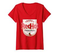 Donna Frank's RedHot Label Casual Costume Hot Sauce Bottle Maglietta con Collo a V