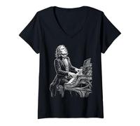 Donna Franz Liszt Compositore Pianista Maglietta con Collo a V